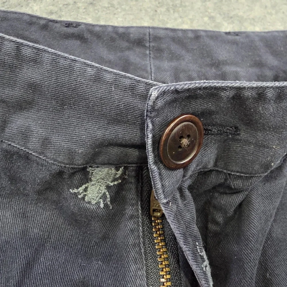 Barbour Shorts Mens 38 Blue Chino Embroidered Bug Animal Print 11‎ Inseam Cotton